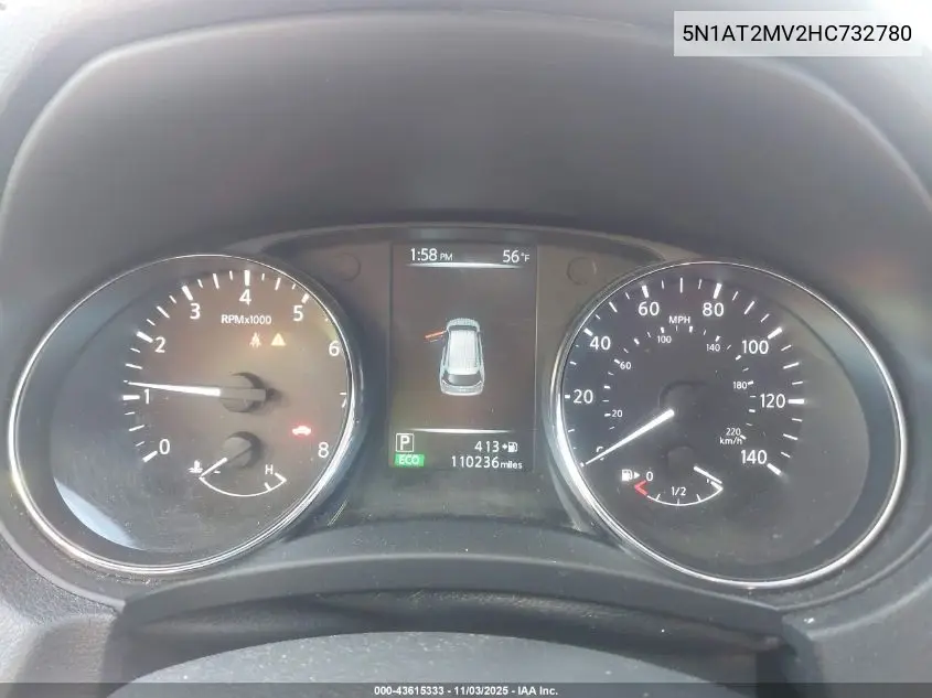 5N1AT2MV2HC732780 2017 Nissan Rogue Sl