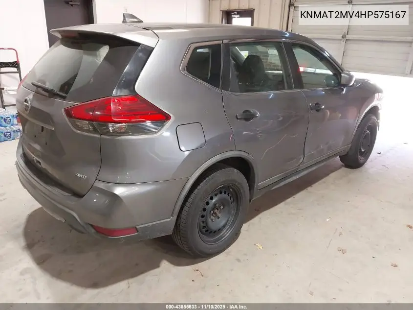 KNMAT2MV4HP575167 2017 Nissan Rogue S
