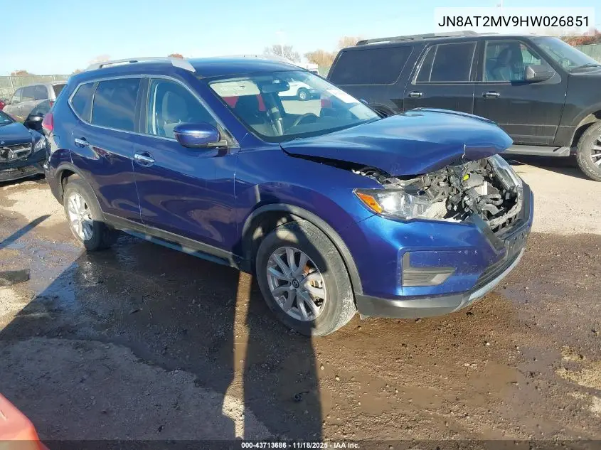 JN8AT2MV9HW026851 2017 Nissan Rogue Sv