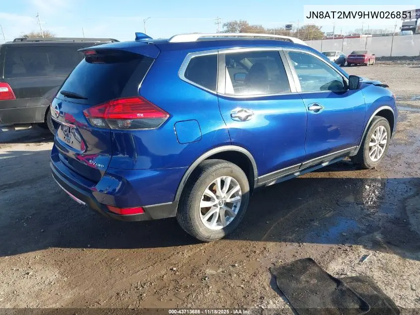 JN8AT2MV9HW026851 2017 Nissan Rogue Sv