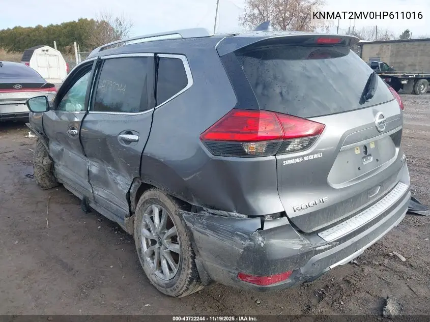 KNMAT2MV0HP611016 2017 Nissan Rogue Sv