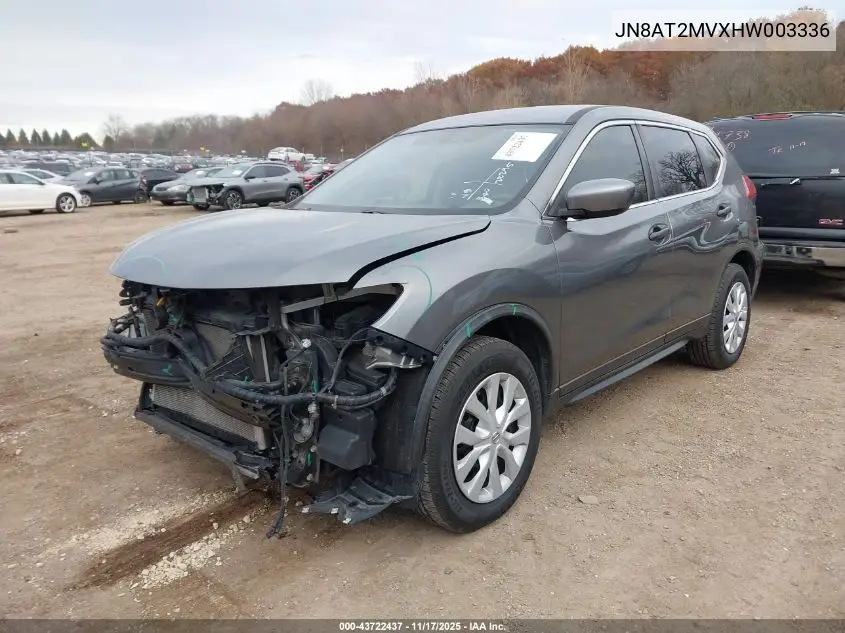 JN8AT2MVXHW003336 2017 Nissan Rogue S