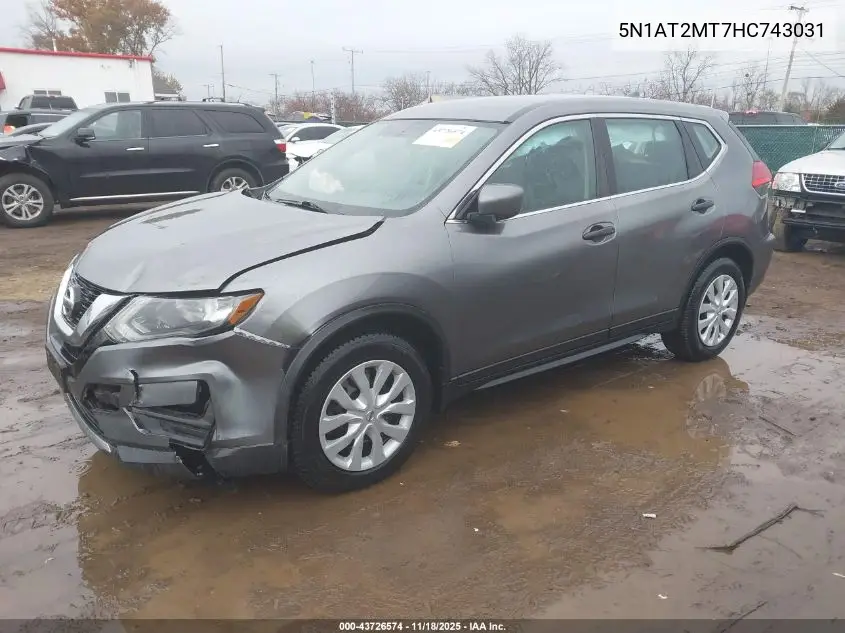 5N1AT2MT7HC743031 2017 Nissan Rogue S