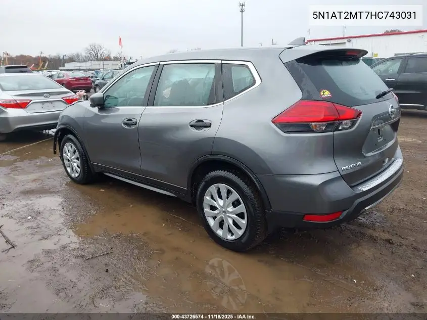 5N1AT2MT7HC743031 2017 Nissan Rogue S