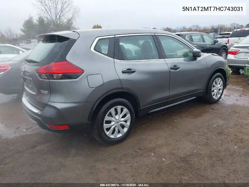 5N1AT2MT7HC743031 2017 Nissan Rogue S