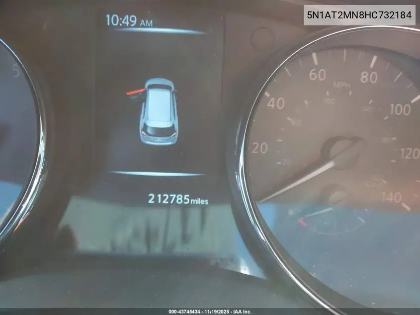 5N1AT2MN8HC732184 2017 Nissan Rogue Sv