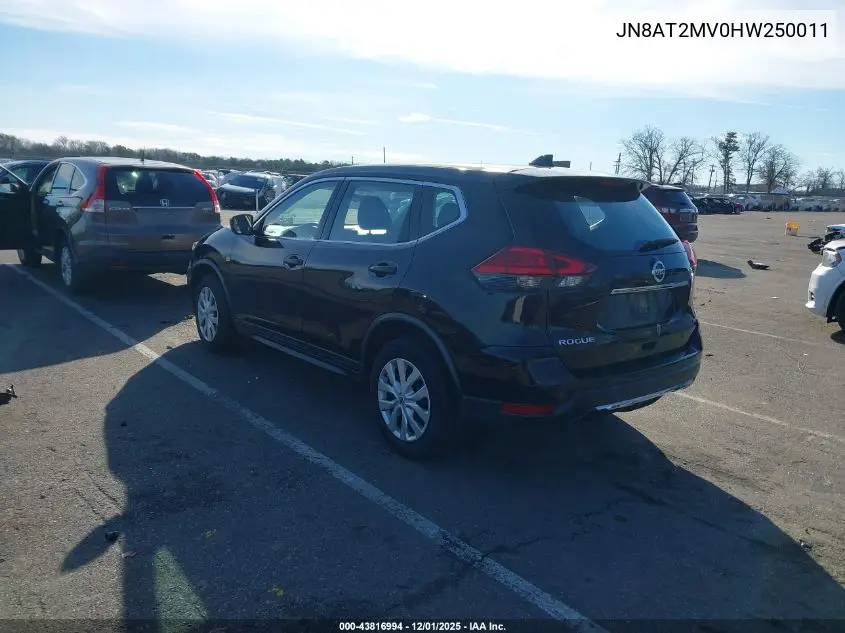 JN8AT2MV0HW250011 2017 Nissan Rogue S
