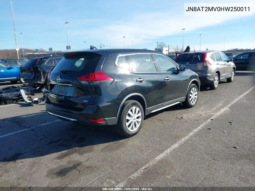 JN8AT2MV0HW250011 2017 Nissan Rogue S