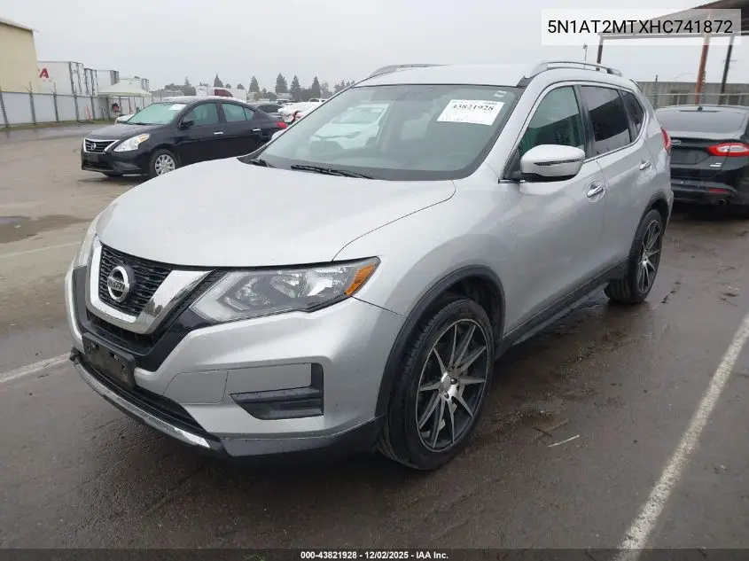 5N1AT2MTXHC741872 2017 Nissan Rogue Sv