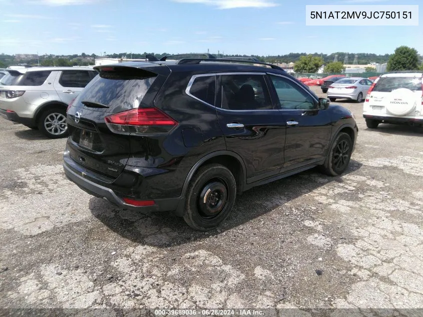 2018 Nissan Rogue Sv VIN: 5N1AT2MV9JC750151 Lot: 39689036