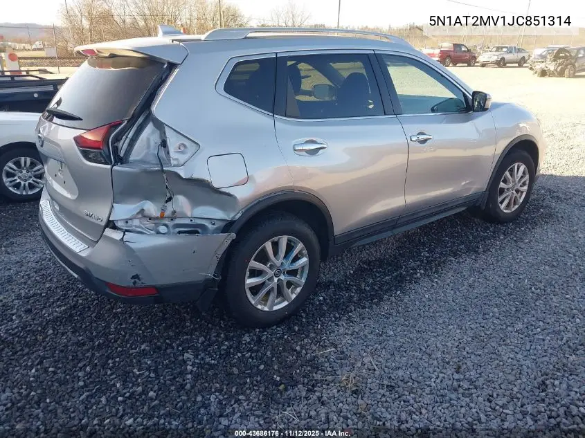 5N1AT2MV1JC851314 2018 Nissan Rogue Sv
