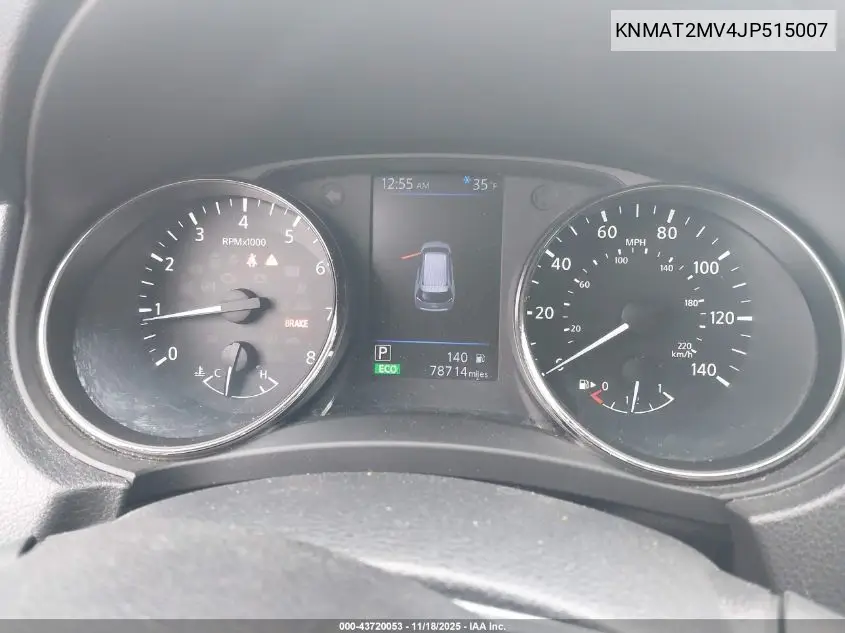 KNMAT2MV4JP515007 2018 Nissan Rogue S