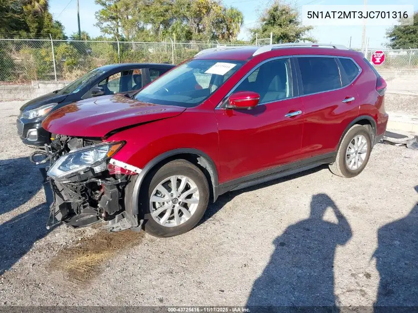 5N1AT2MT3JC701316 2018 Nissan Rogue Sv