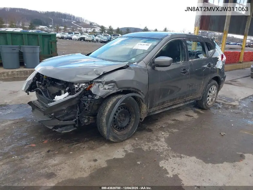 JN8AT2MVXJW311063 2018 Nissan Rogue S
