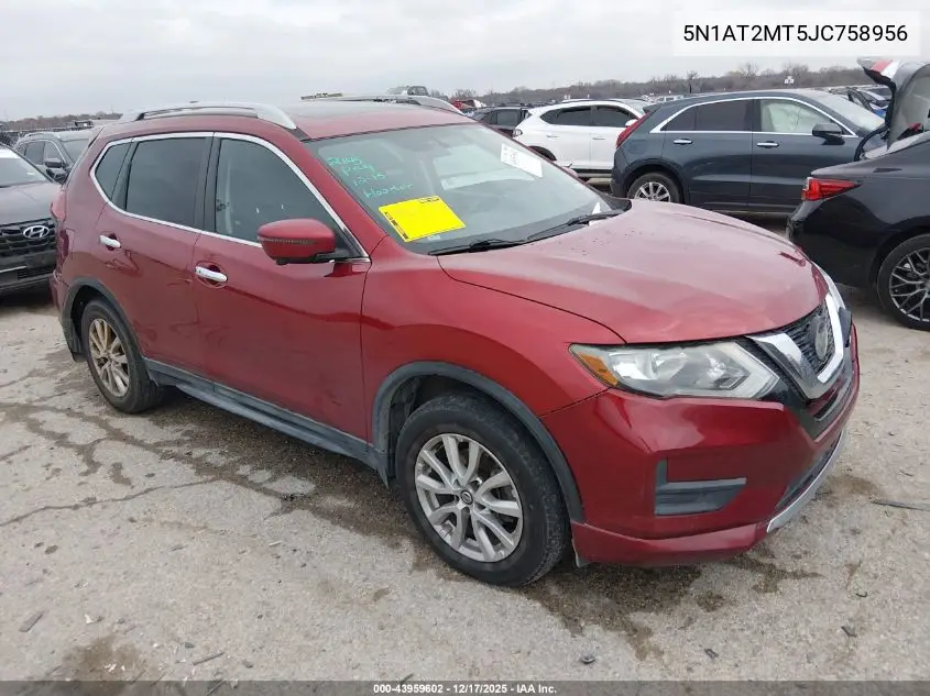 5N1AT2MT5JC758956 2018 Nissan Rogue Sv