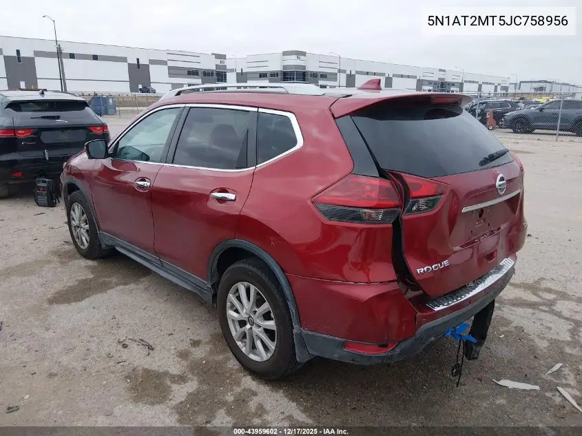 5N1AT2MT5JC758956 2018 Nissan Rogue Sv
