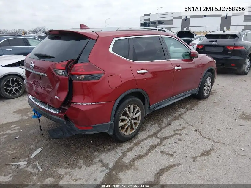 5N1AT2MT5JC758956 2018 Nissan Rogue Sv