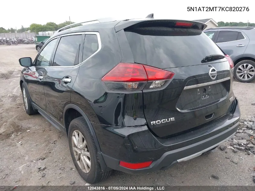 2019 Nissan Rogue S/Sl/Sv VIN: 5N1AT2MT7KC820276 Lot: 12043816