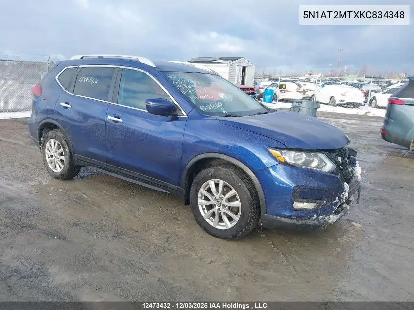 5N1AT2MTXKC834348 2019 Nissan Rogue S/Sv