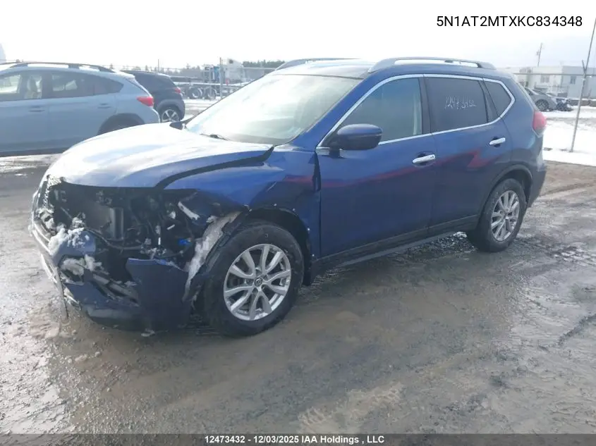 5N1AT2MTXKC834348 2019 Nissan Rogue S/Sv