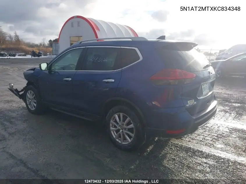 5N1AT2MTXKC834348 2019 Nissan Rogue S/Sv