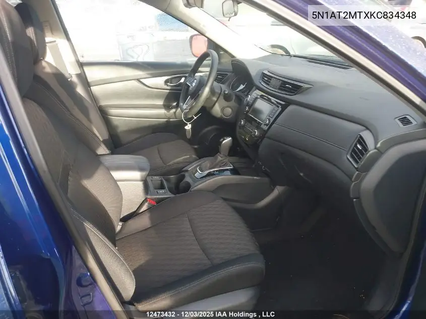 5N1AT2MTXKC834348 2019 Nissan Rogue S/Sv