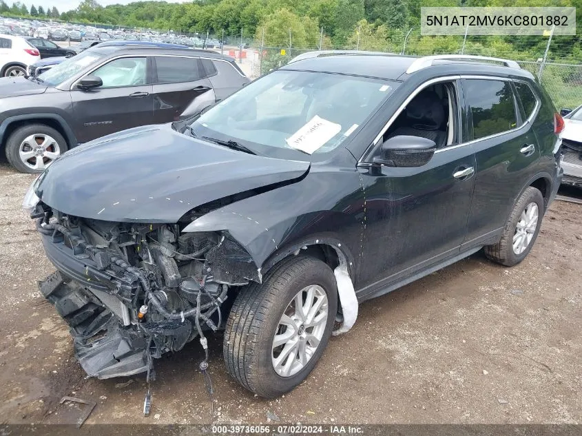 2019 Nissan Rogue S VIN: 5N1AT2MV6KC801882 Lot: 39736056