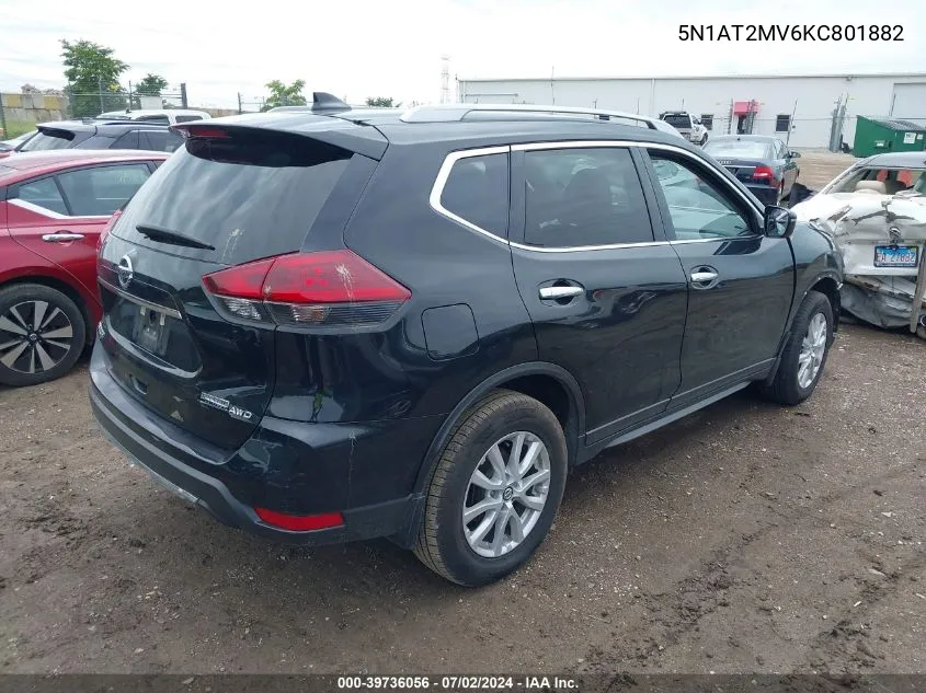 2019 Nissan Rogue S VIN: 5N1AT2MV6KC801882 Lot: 39736056