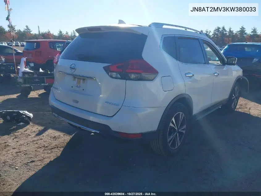 JN8AT2MV3KW380033 2019 Nissan Rogue Sv