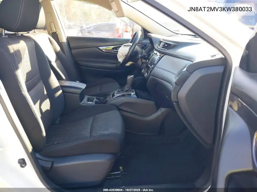 JN8AT2MV3KW380033 2019 Nissan Rogue Sv