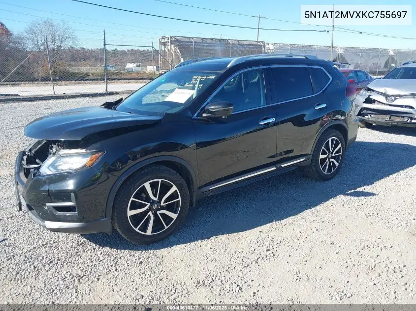 5N1AT2MVXKC755697 2019 Nissan Rogue Sl