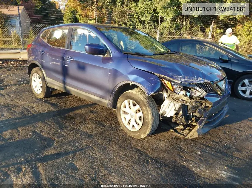 JN1BJ1CP1KW241881 2019 Nissan Rogue Sport S
