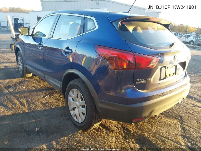 JN1BJ1CP1KW241881 2019 Nissan Rogue Sport S