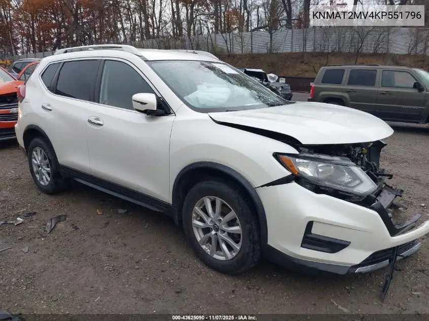 KNMAT2MV4KP551796 2019 Nissan Rogue Sv