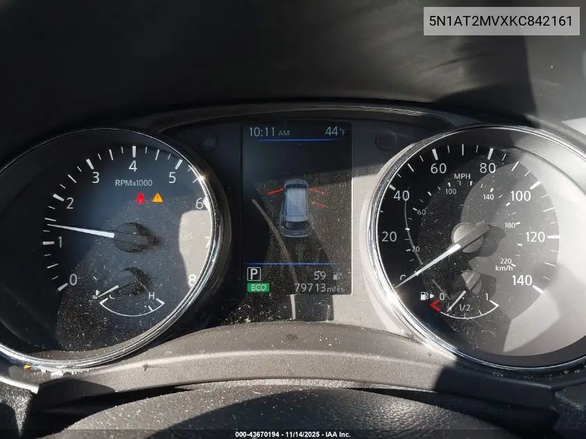 5N1AT2MVXKC842161 2019 Nissan Rogue S