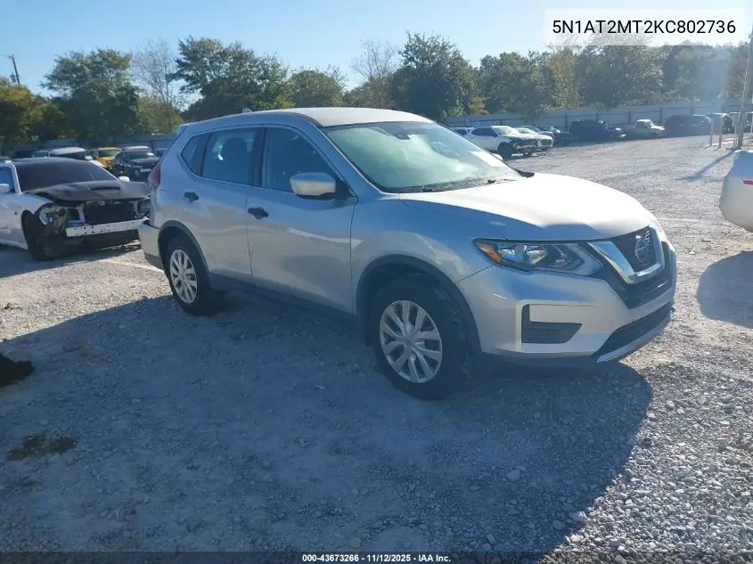 5N1AT2MT2KC802736 2019 Nissan Rogue S