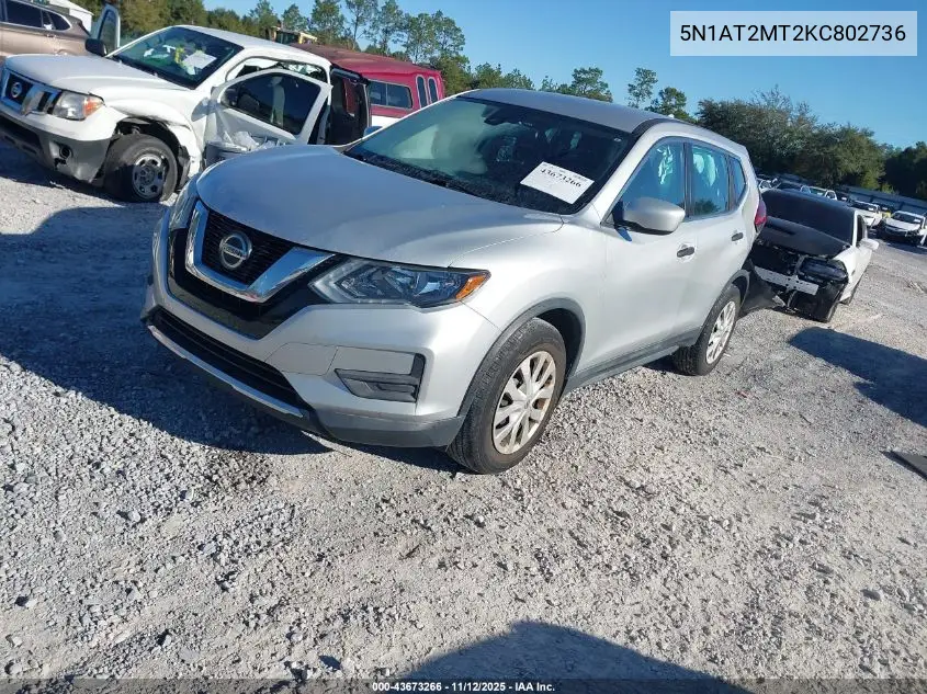 5N1AT2MT2KC802736 2019 Nissan Rogue S