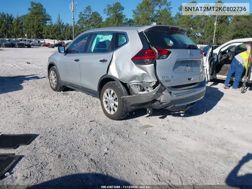 5N1AT2MT2KC802736 2019 Nissan Rogue S