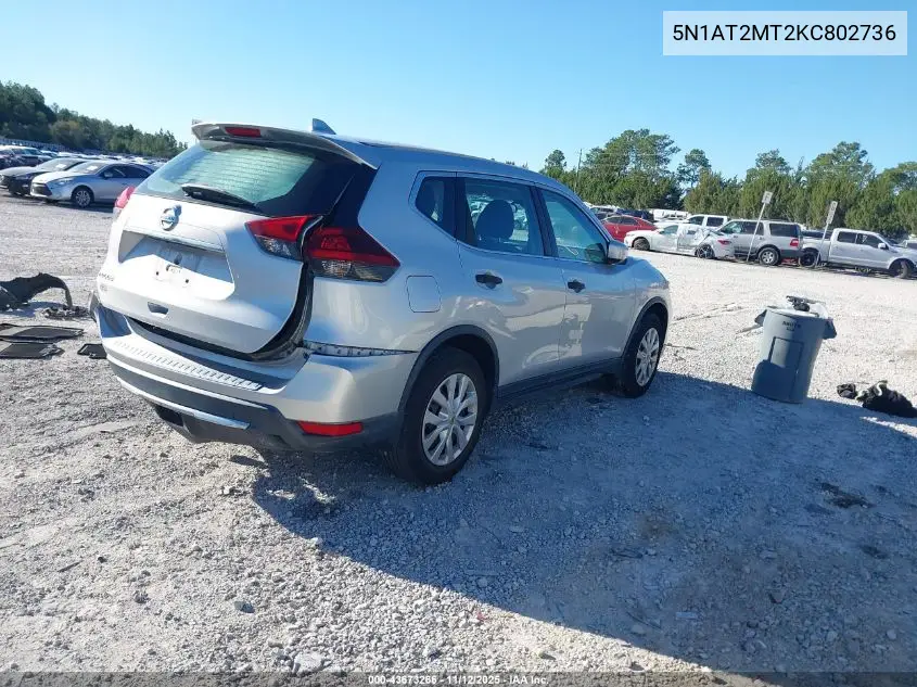 5N1AT2MT2KC802736 2019 Nissan Rogue S
