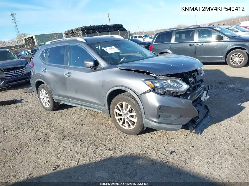 KNMAT2MV4KP540412 2019 Nissan Rogue Sv
