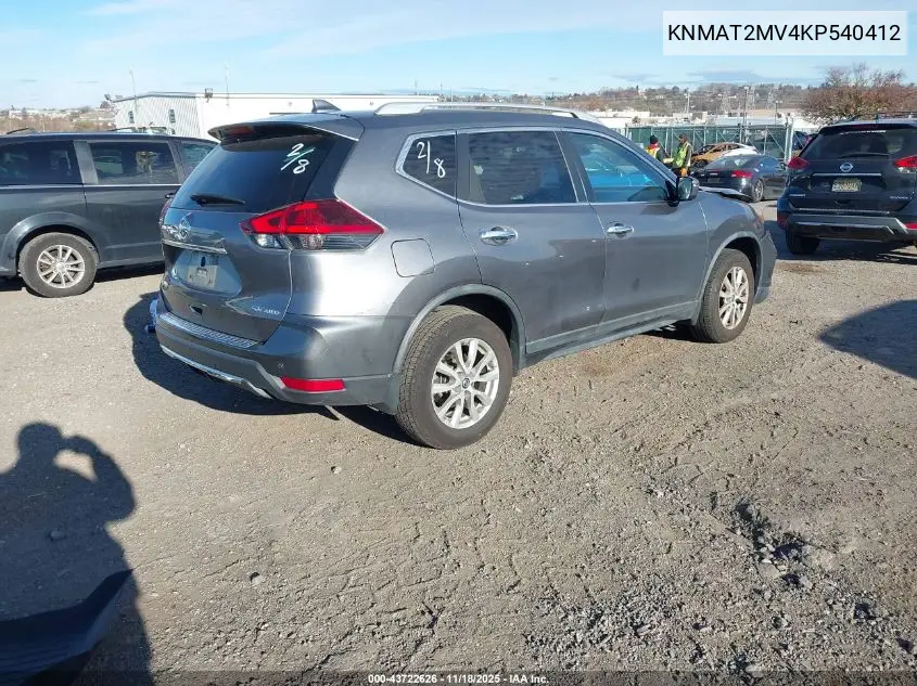 KNMAT2MV4KP540412 2019 Nissan Rogue Sv