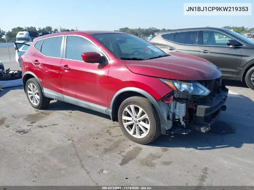 JN1BJ1CP9KW219353 2019 Nissan Rogue Sport S