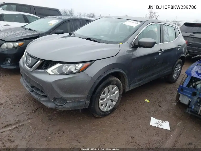 JN1BJ1CP8KW239786 2019 Nissan Rogue Sport S