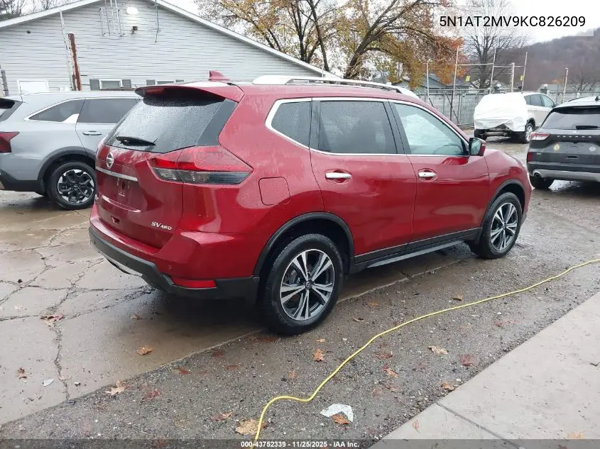 5N1AT2MV9KC826209 2019 Nissan Rogue Sv
