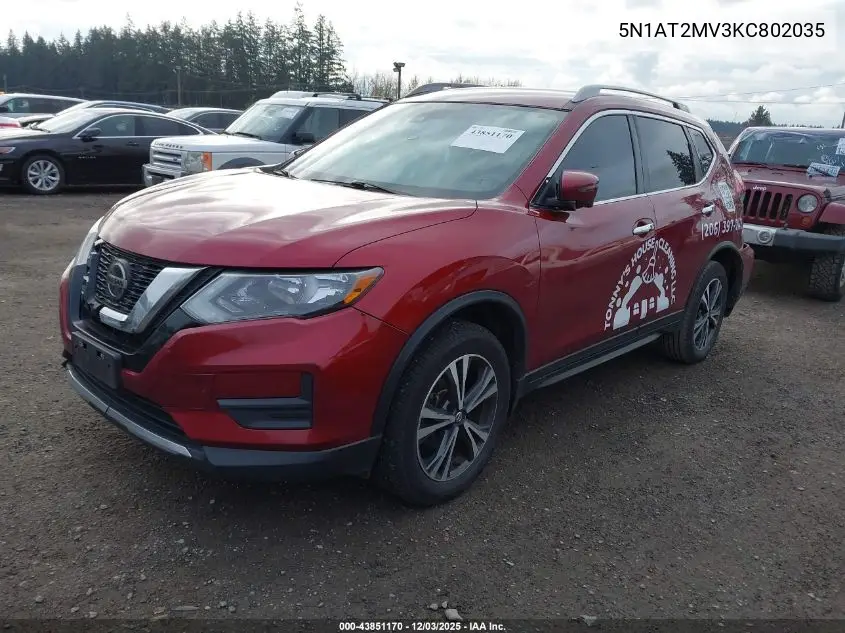5N1AT2MV3KC802035 2019 Nissan Rogue Sv