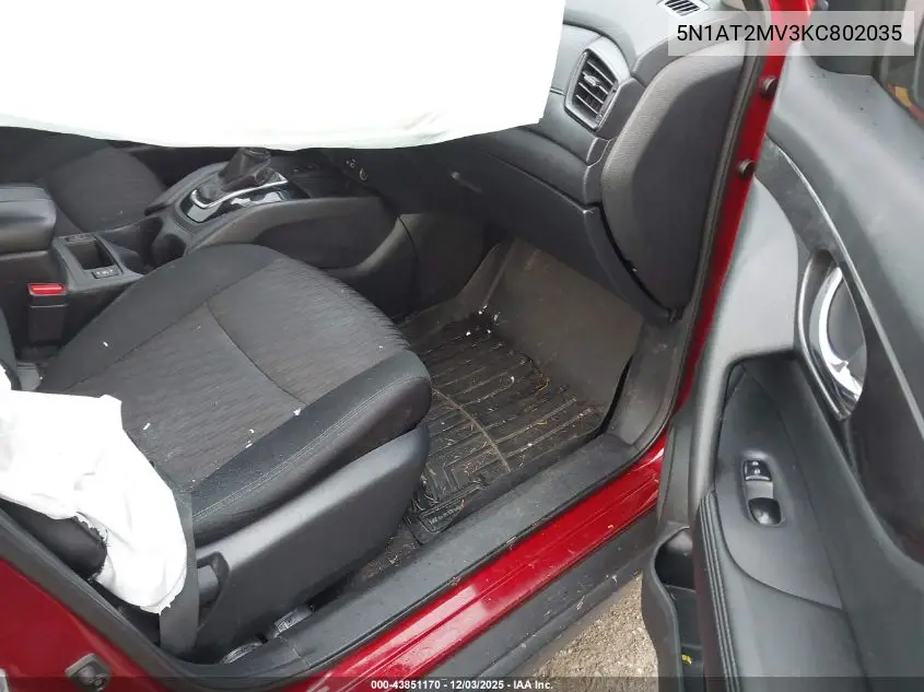 5N1AT2MV3KC802035 2019 Nissan Rogue Sv