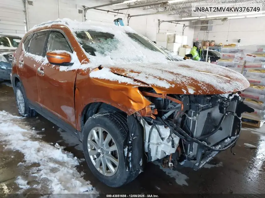 JN8AT2MV4KW376749 2019 Nissan Rogue Sv