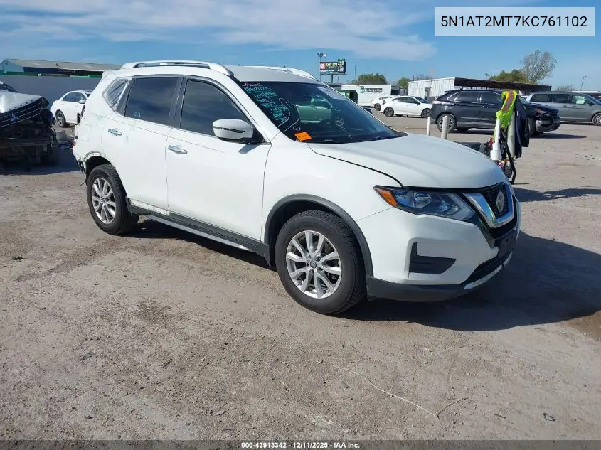 5N1AT2MT7KC761102 2019 Nissan Rogue S