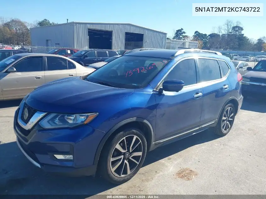 5N1AT2MT2KC743722 2019 Nissan Rogue Sl