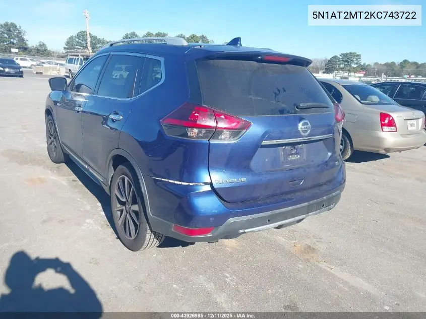 5N1AT2MT2KC743722 2019 Nissan Rogue Sl